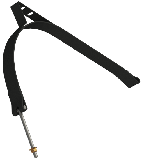 19" D Tank Black Powder Coated Strap w/ Step Mount