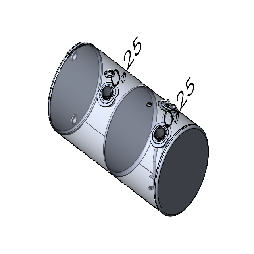 98 Gallons 24.5"D x 48.12"L - Kenworth Style, Split