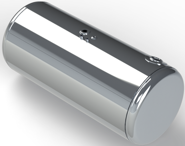 122 Gallons 26"D x 53.25"L - Peterbilt Style - Rear Fill Polished