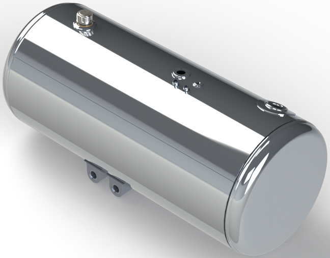 126 Gallons 26"D x 55"L - Peterbilt Style - Front Fill Polished, Split