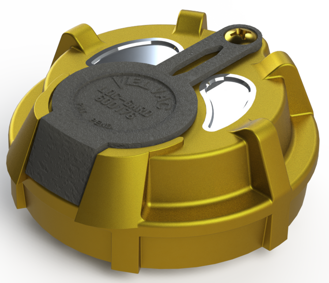 2" Non-Vented Locking Brass Fuel Cap with 11.5 Threads Per Inch