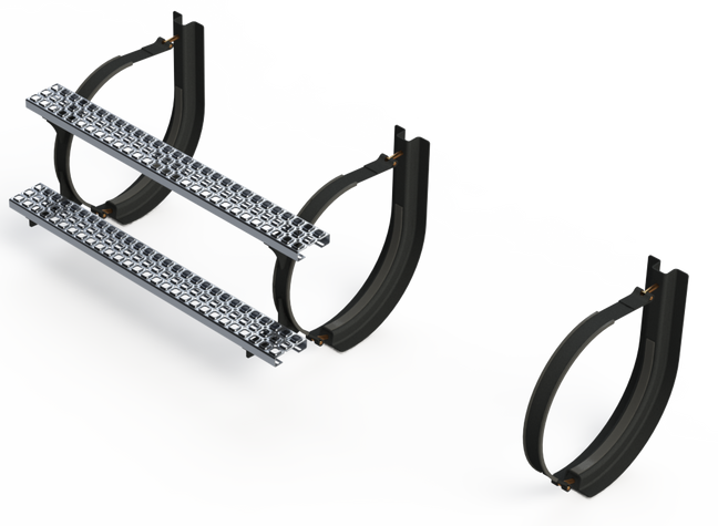 18" 3 Piece Black Mounting Kit Combo