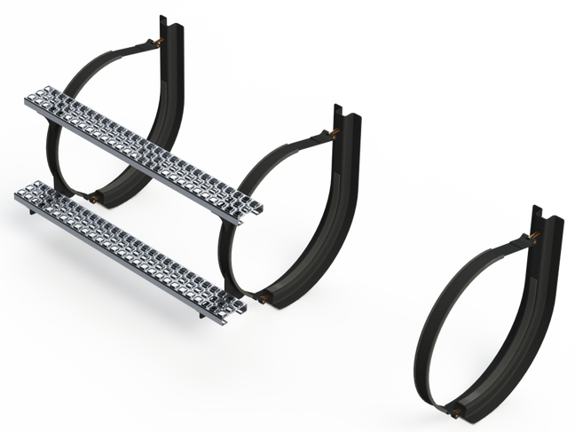 22" 3 Piece Black Mounting Kit Combo