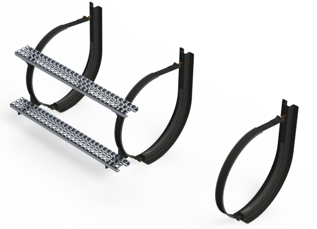 24" 3 Piece Black Mounting Kit Combo
