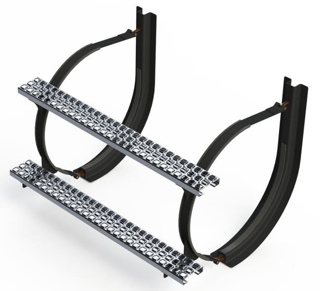 25" 2 Piece Black Mounting Kit Combo