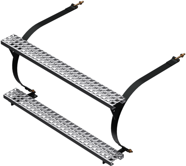 FORD STEP CONVERSION KIT WITH BLACK POWDER SATIN STEEL STRAPS