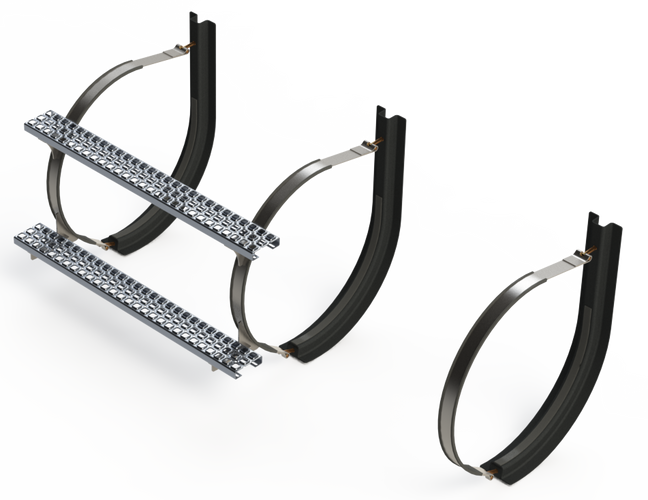 26" 3 Piece Stainless Steel Mounting Kit Combo