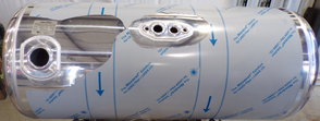 122 Gallons 26"D x 53"L - Peterbilt Style - Rear Fill Polished