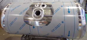 110 Gallons 26"D x 48"L - Peterbilt Style - Center Fill Polished