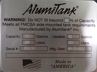 97 Gallons 24.5"D x 47.5"L - Kenworth Style - Front Fill Polished