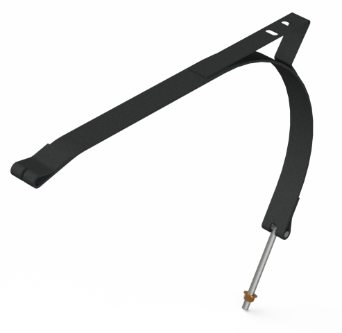 19" D Tank Black Powder Coated Strap w/ Step Mount