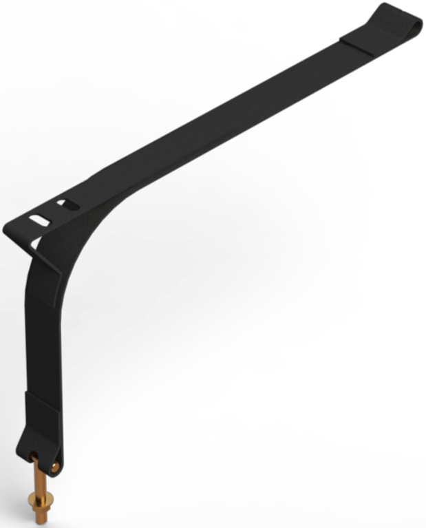 T-BOLT TO LOOP WITH SLIT 31-1/4" BLACK POWDER SATIN COMBO STRAP