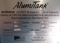 97 Gallons 24.5"D x 47.75"L - Kenworth Style - Rear Fill Polished