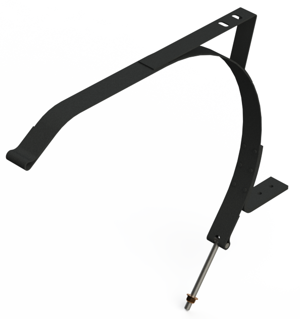 6" T-BOLT TO LOOP 43-3/4" BLACK POWDER SATIN STEEL COMBO STRAP