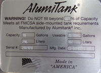 78 Gallons 26"D x 34"L - Peterbilt Style - Rear Fill Milgrade