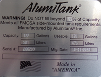 132 Gallons 24.5"D x 64.75"L - Kenworth Style - Front Fill Milgrade