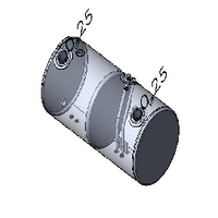 98 Gallons 24.5"D x 48.12"L - Kenworth Style - Front Fill Milgrade, Split