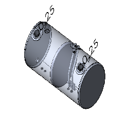98 Gallons 24.5"D x 48.12"L - Kenworth Style - Front Fill Milgrade, Split