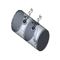 98 Gallons 24.5"D x 48.12"L - Kenworth Style - Front Fill Milgrade, Split