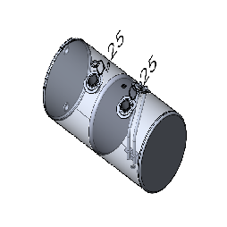 98 Gallons 24.5"D x 48.12"L - Kenworth Style - Front Fill Milgrade, Split