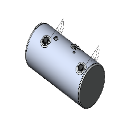 98 Gallons 24.5"D x 48.12"L - Kenworth Style - Front Fill Polished, Split