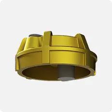 Yellow belt buckle on a white background