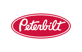 Peterbilt logo in red and white