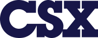 CSX logo in blue on a white background