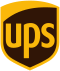 UPS logo on a brown background