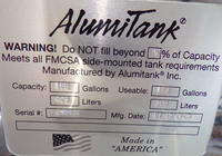 107 Gallons 24.5"D x 52.5"L - Kenworth Style - Front Fill Polished