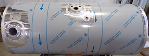 107 Gallons 24.5"D x 52.5"L - Kenworth Style - Rear Fill Polished