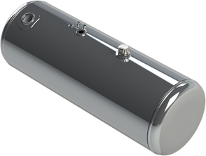 104 Gallons 23"D x 58"L - Peterbilt Style - Rear Fill Polished, Split