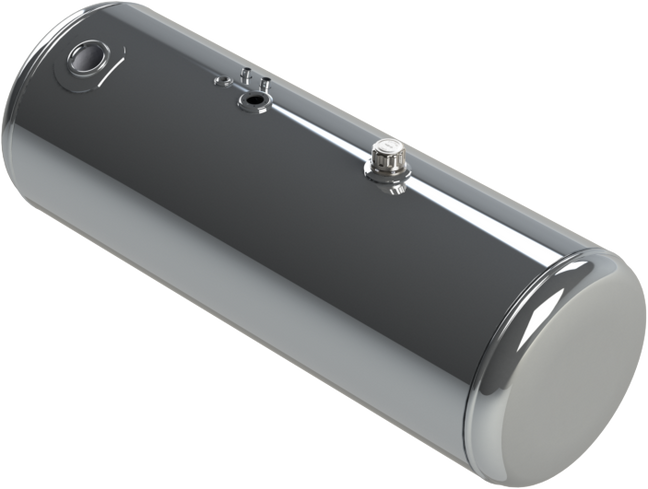 104 Gallons 23"D x 58"L - Peterbilt Style - Rear Fill Polished, Split