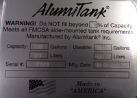 138 Gallons 26"D x 60"L - Peterbilt Style - Rear Fill Milgrade