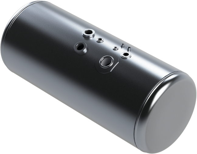126 Gallons 26"D x 55"L - Peterbilt Style - Rear Fill Milgrade, Split