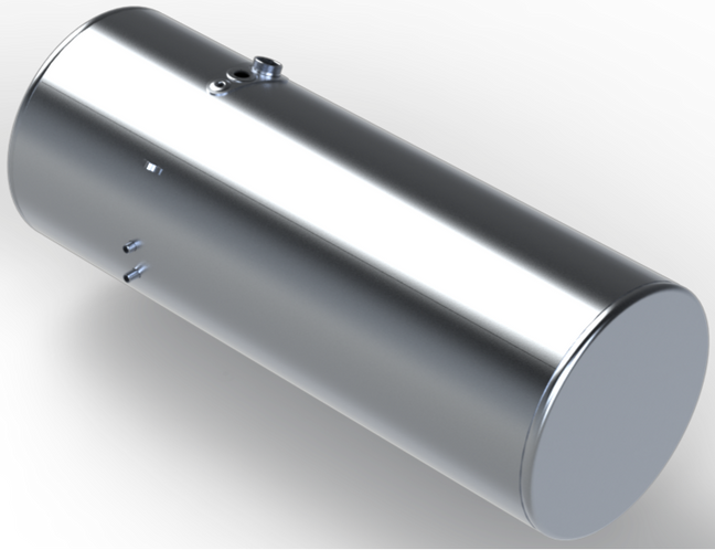 155 Gallons 26"D x 67.5"L - Volvo Style - Rear Fill Milgrade