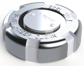 2.5" OD Vented Non-Locking Freightliner Style Aluminum Fuel Cap with 8 Threads Per Inch