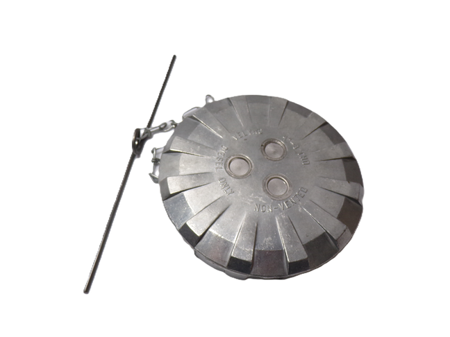 4" Non-Vented Non-Locking Aluminum Fuel Cap with 8 Threads Per Inch
