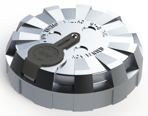 4" Non-Vented Locking Aluminum Fuel Cap with 8 Threads Per Inch