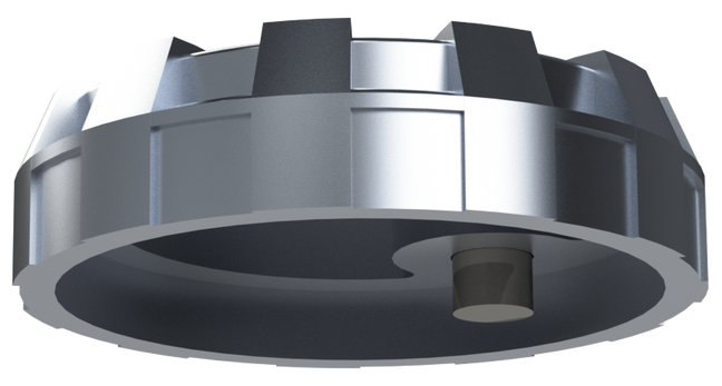 4" Non-Vented Locking Aluminum Fuel Cap with 8 Threads Per Inch