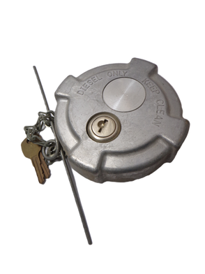 3" Non-Vented Locking Aluminum Fuel Cap (Kenworth Style) with 5.5 Threads Per Inch