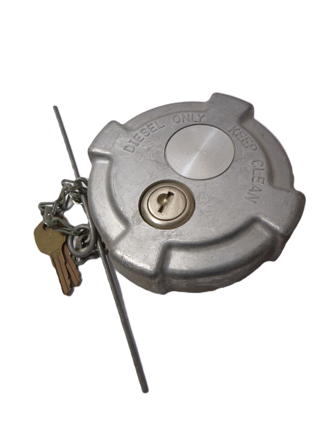 3" Non-Vented Locking Aluminum Fuel Cap (Kenworth Style) with 5.5 Threads Per Inch