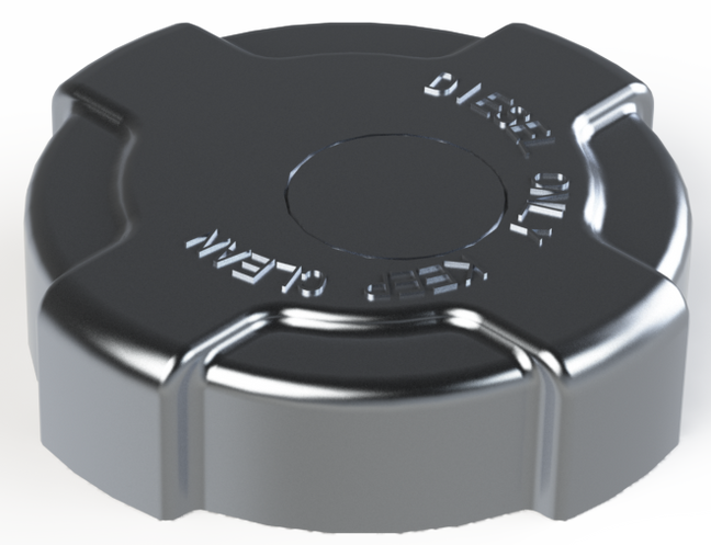 3"-5.5 TPI NON VENTED, NON LOCKING KENWORTH STYLE FUEL CAP