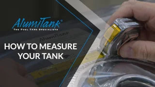How to measure a fuel tank tutorial thumbnail with AlumiTank branding