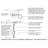  28″ Stainless Steel Fuel/Water Sending Unit - SAE 5-Hole, 316 Stainless Steel