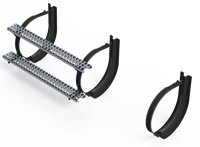 18" 3 Piece Black Mounting Kit Combo