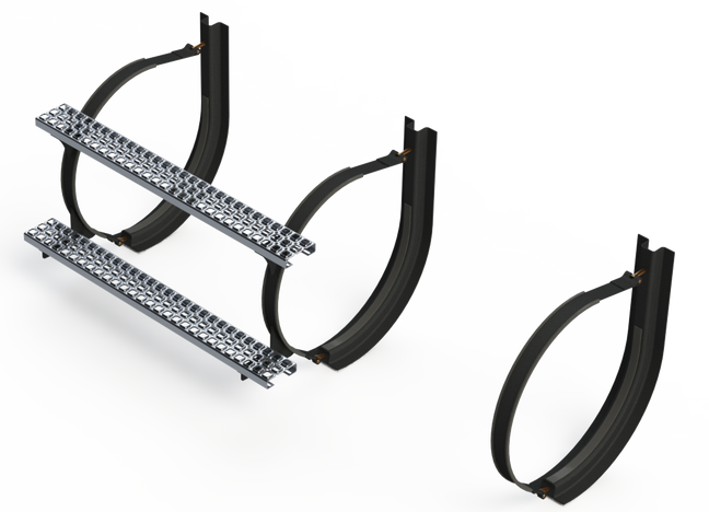 23" 3 Piece Black Mounting Kit Combo
