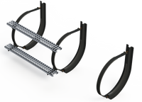 24" 3 Piece Black Mounting Kit Combo