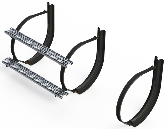 25" 3 Piece Black Mounting Kit Combo