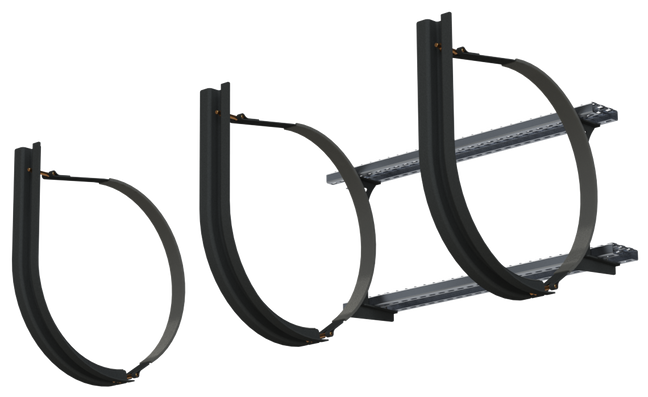 25" 3 Piece Black Mounting Kit Combo
